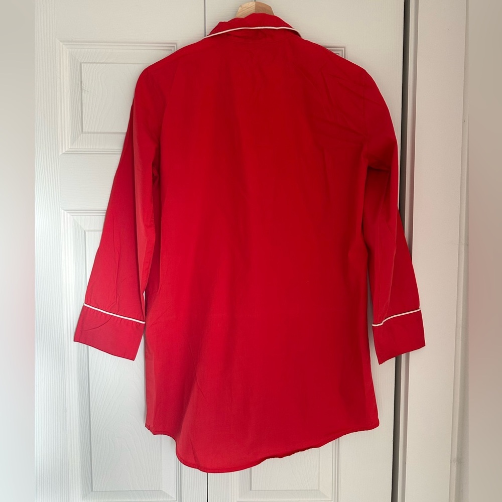 J crew End-on-end cotton nightshirt-Red - Picture 4 of 7